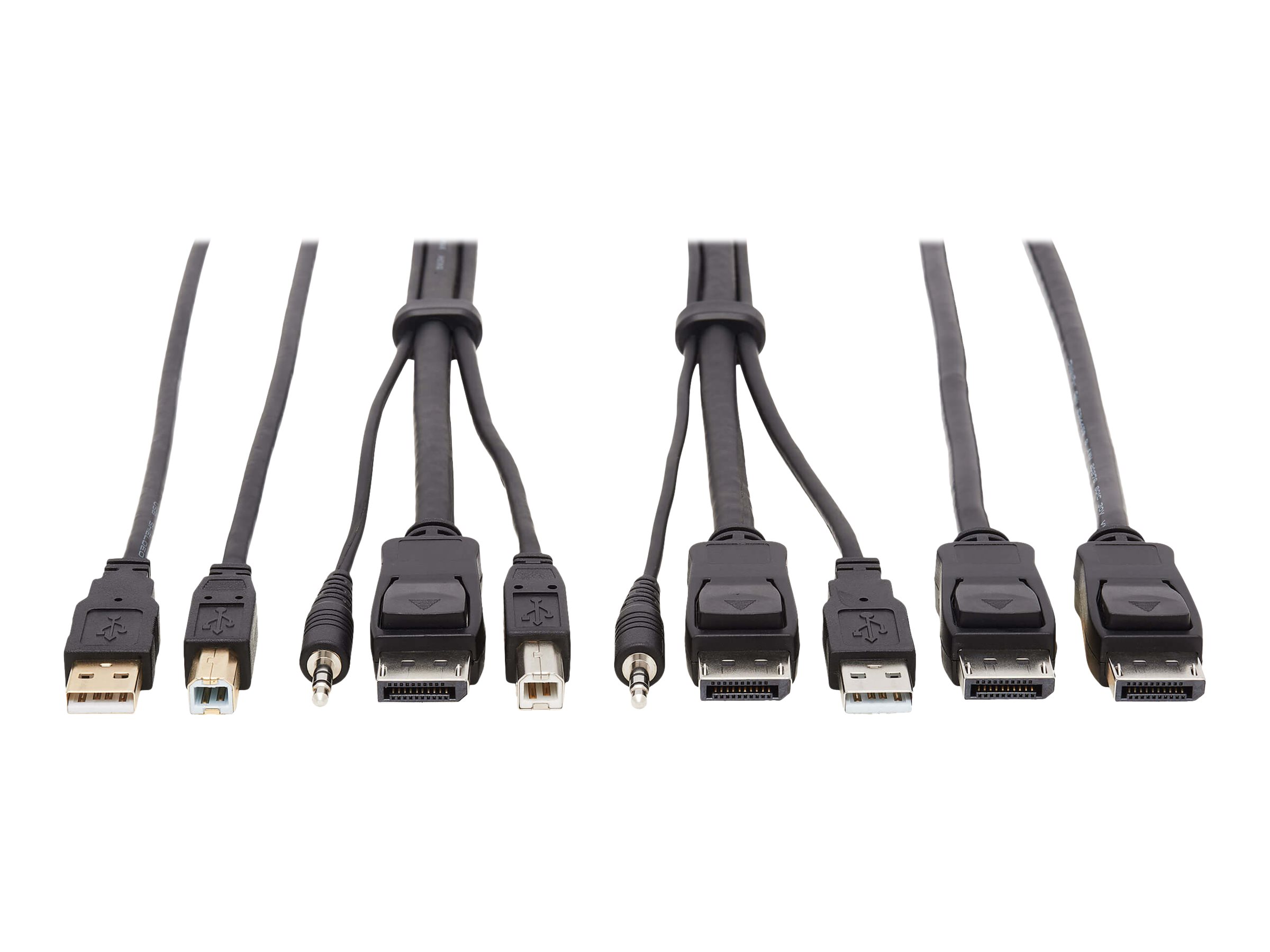 Tripp Lite DisplayPort KVM Cable Kit 4K USB 3.5mm 3xM/3xM USB MM DP MM 6ft - Video- / USB- / Audio-Kabel - USB, Mini-Stecker, Di