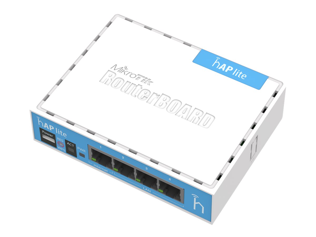 MikroTik RouterBOARD hAP-Lite RB941-2nD - Wireless Router - 4-Port-Switch - 802.11b/g/n - 2,4 GHz