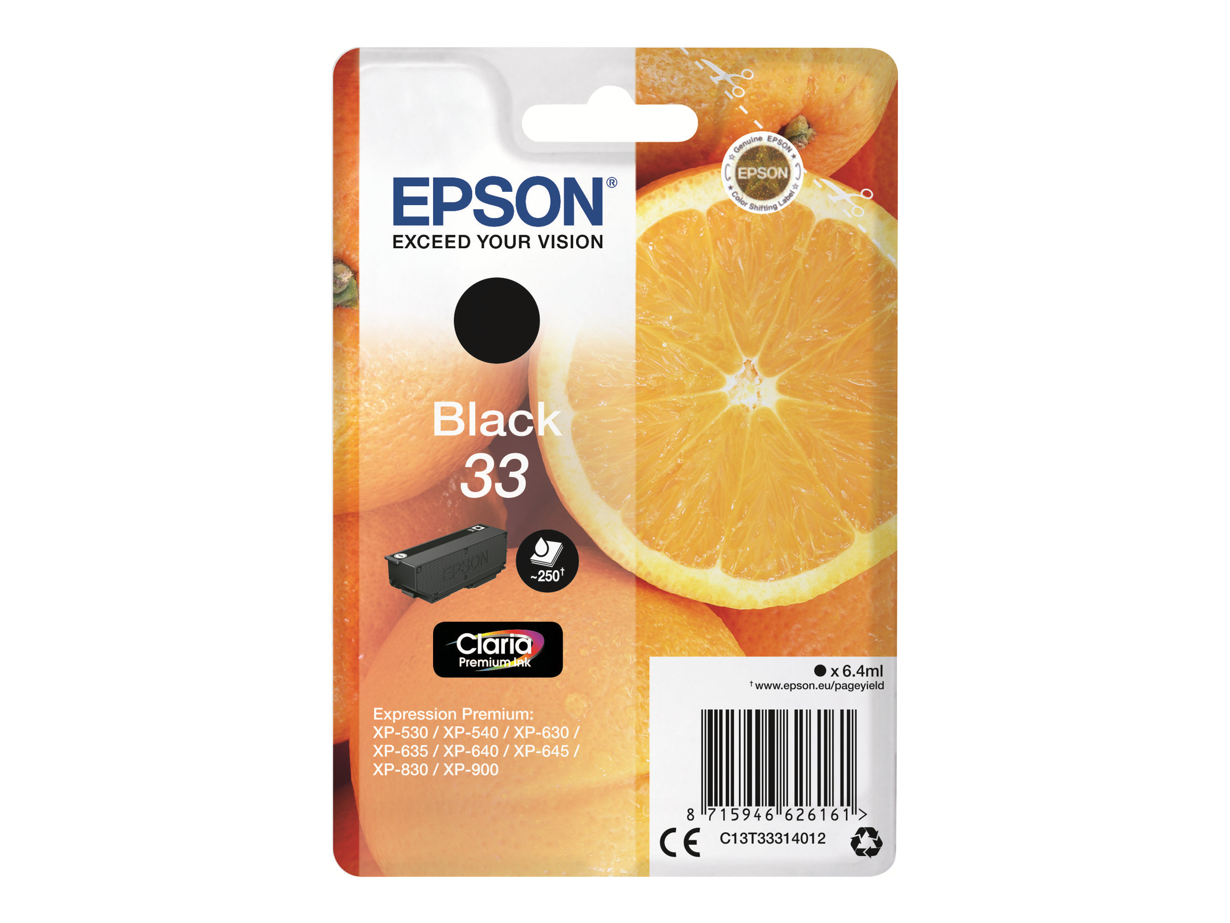 Epson 33 - 6.4 ml - Schwarz - Original - Blisterverpackung - Tintenpatrone