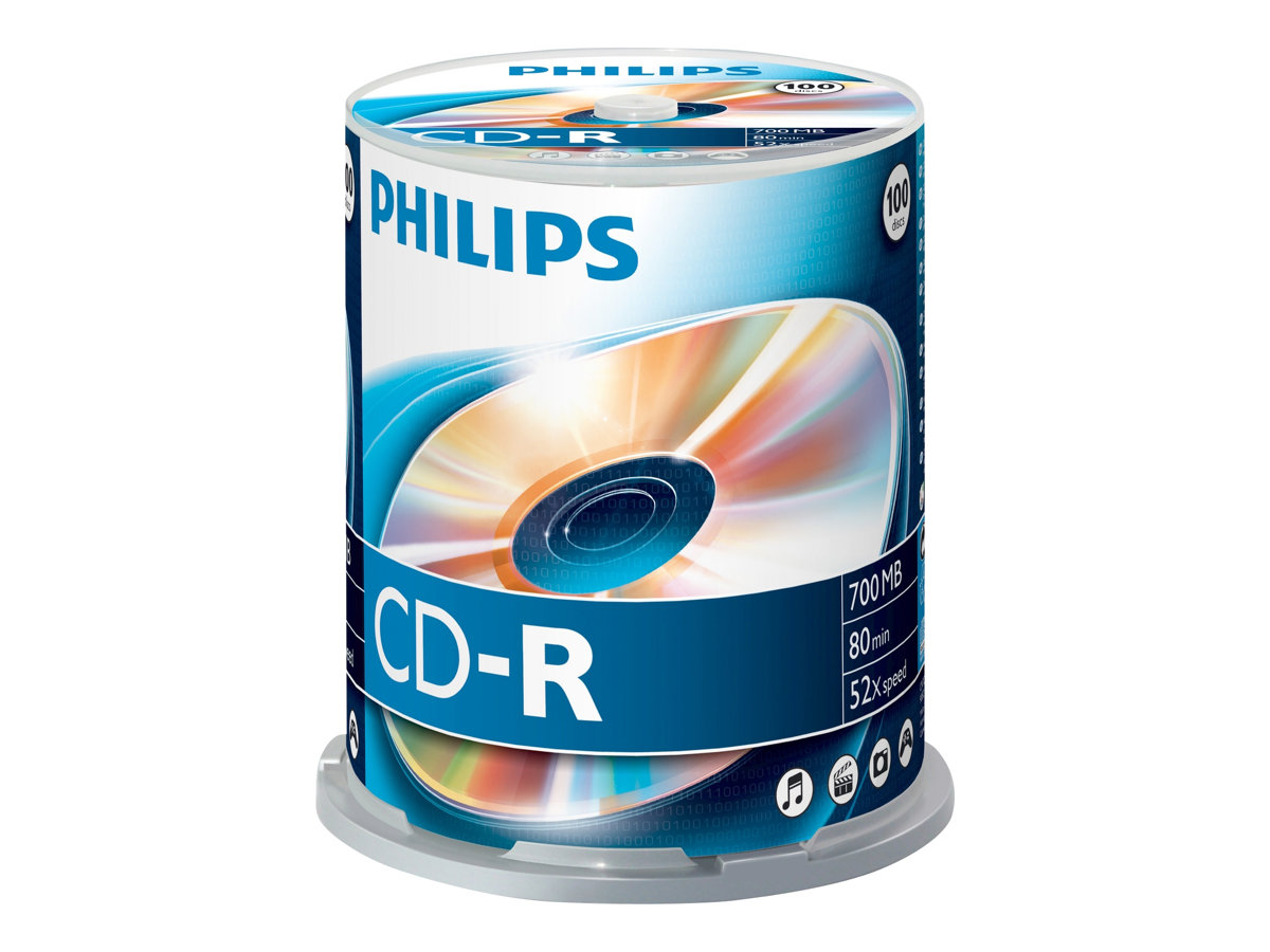 Philips CR7D5NB00 - 100 x CD-R - 700 MB (80 Min) 52x - Spindel