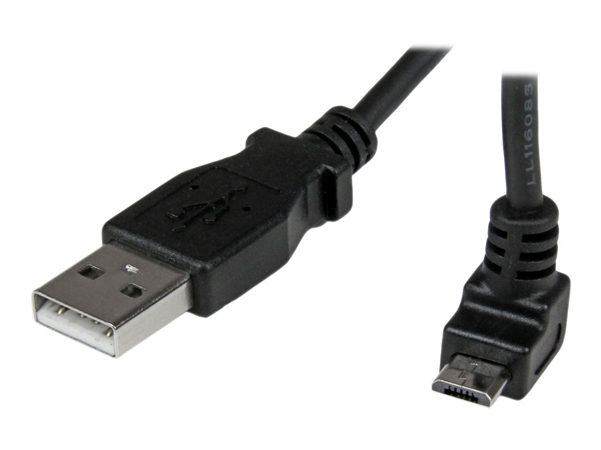 StarTech.com 1m USB 2.0 A auf Micro B Kabel aufwrtsgewinkelt - Schwarz - USB A / Micro B Datenkabel / Anschlusskabel - USB-Kabe