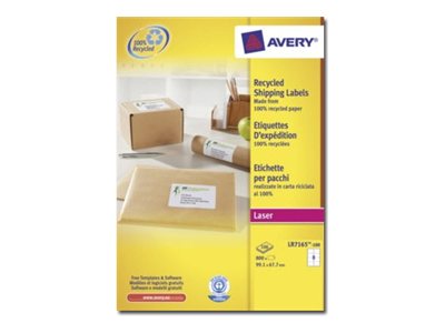 Avery QuickPEEL Recycled Labels - Permanenter Klebstoff - Natural White - 67.7 x 99.1 mm 800 Etikett(en) (100 Bogen x 8) Adresse