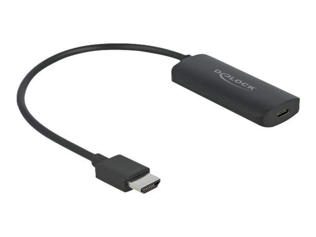 Delock - Videoadapter - 19 pin HDMI männlich zu 24 pin USB-C weiblich - 18 cm - Schwarz - unterstützt 8K 30 Hz (7680 x 4320), Un