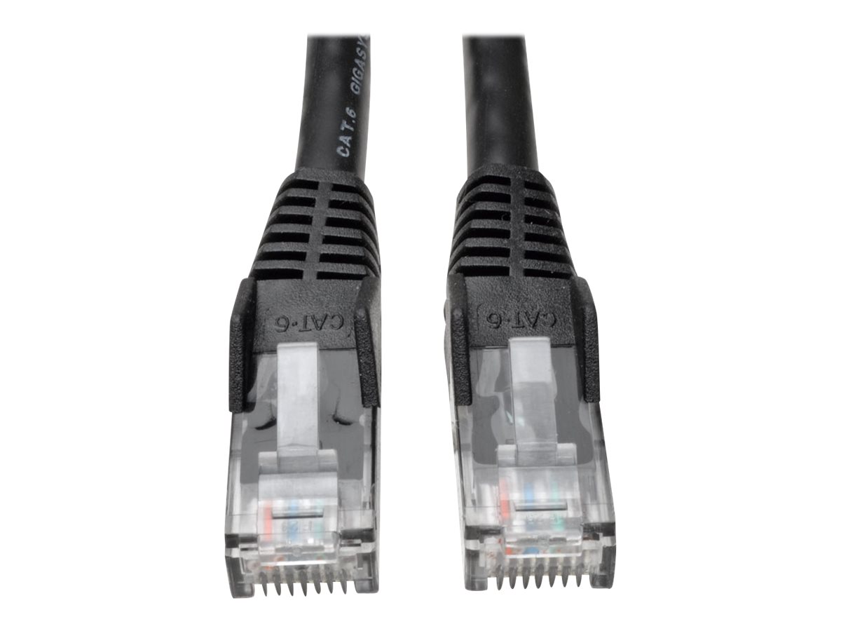 Eaton Tripp Lite Series Cat6 Gigabit Snagless Molded (UTP) Ethernet Cable (RJ45 M/M), PoE, Black, 6-in. (15.24 cm) - Patch-Kabel