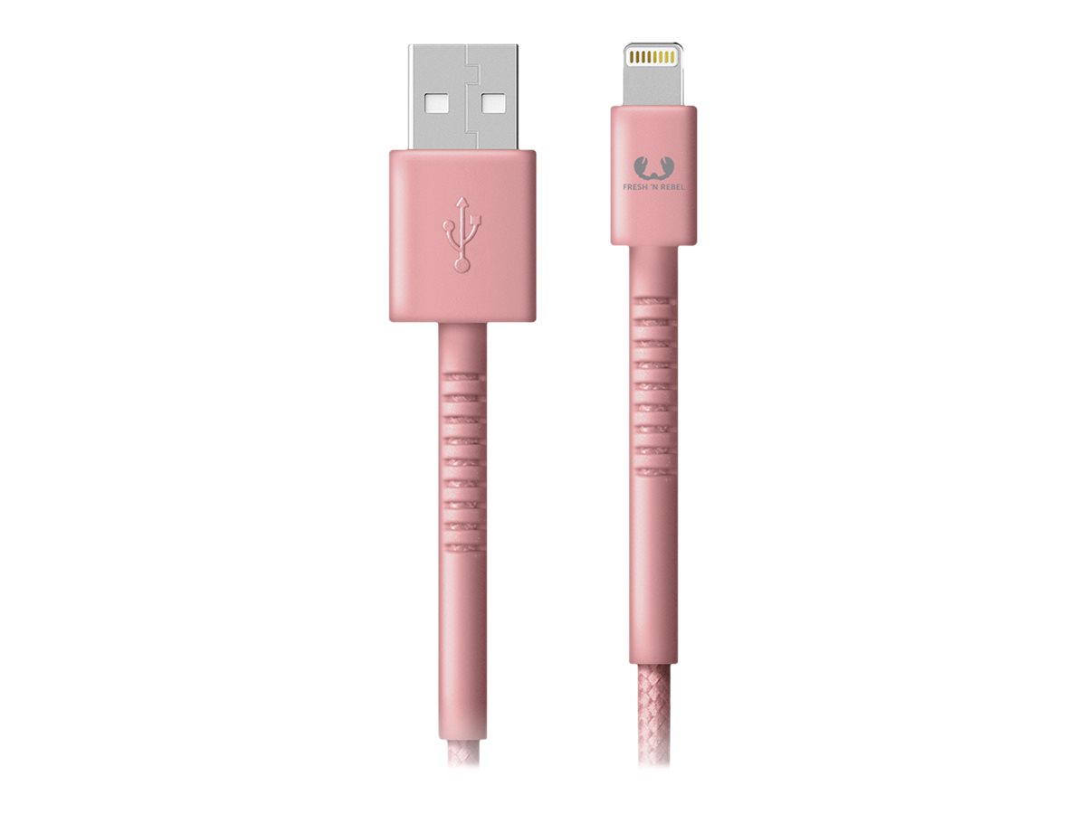 Fresh 'n Rebel - Lightning-Kabel - USB männlich zu Lightning männlich - 3 m - Dusty Pink - für Apple iPad/iPhone/iPod (Lightning