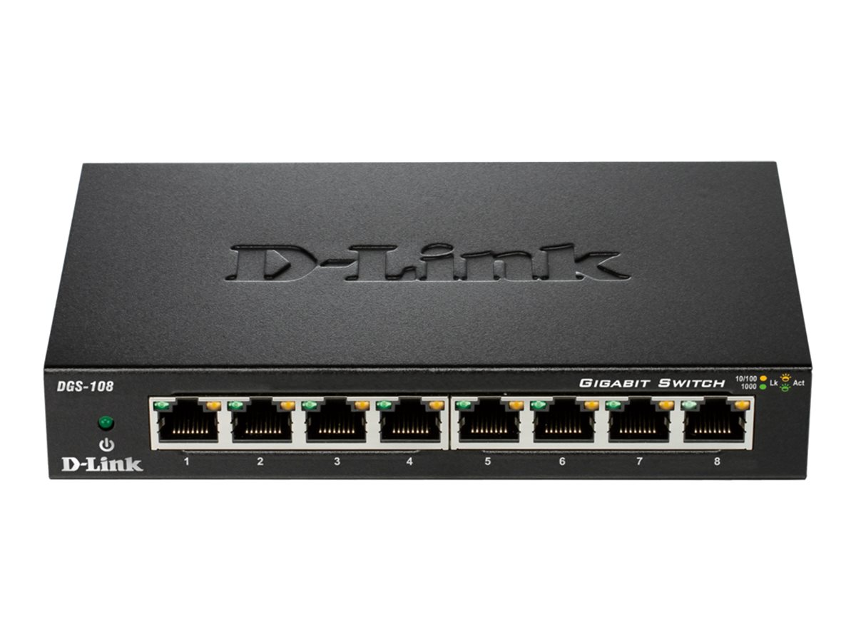 D-Link DGS 108 - Switch - unmanaged - 8 x 10/100/1000 - Desktop