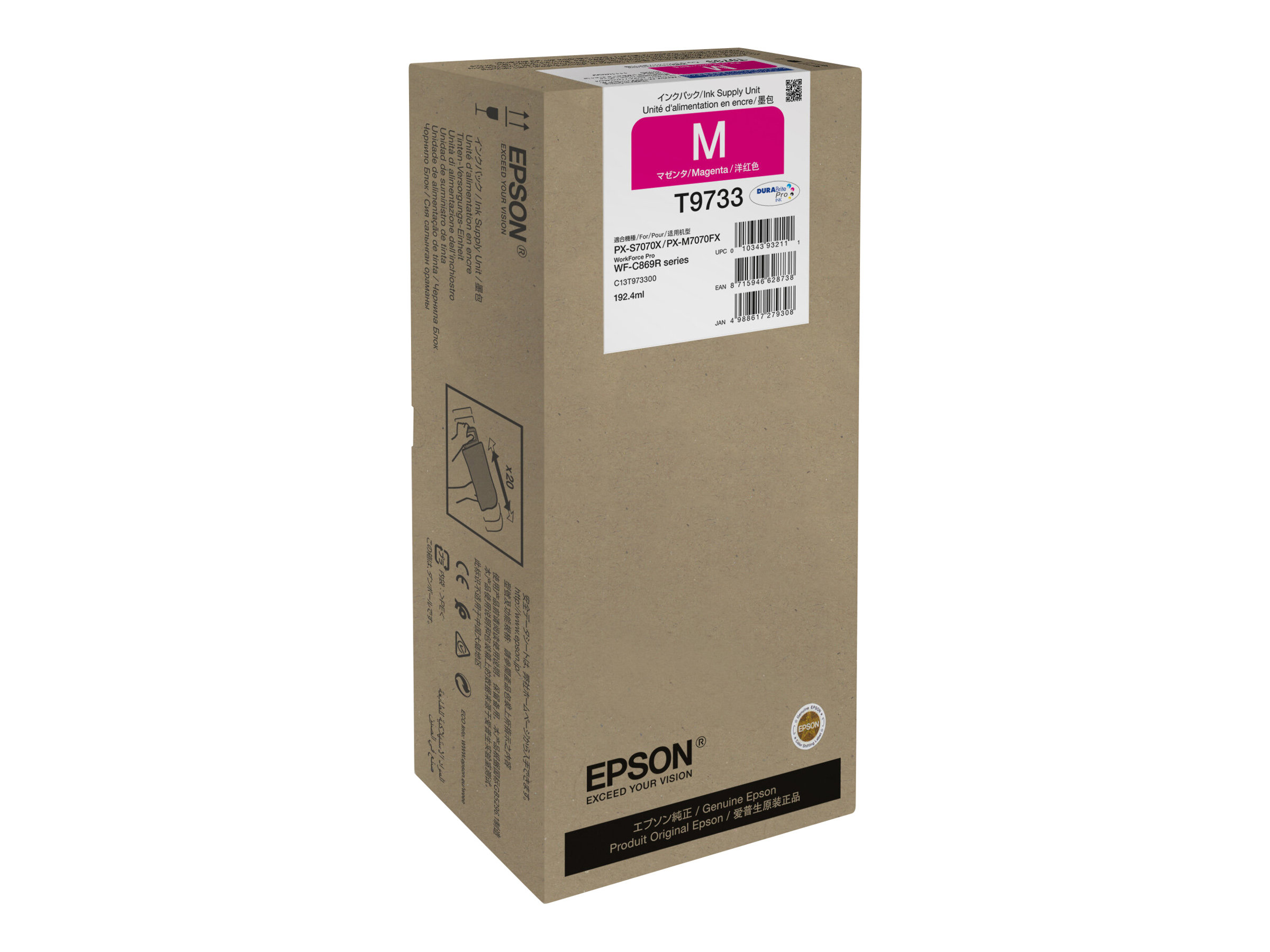 Epson T9733 - 192.4 ml - Grsse XL - Magenta - Original - Tintenpatrone