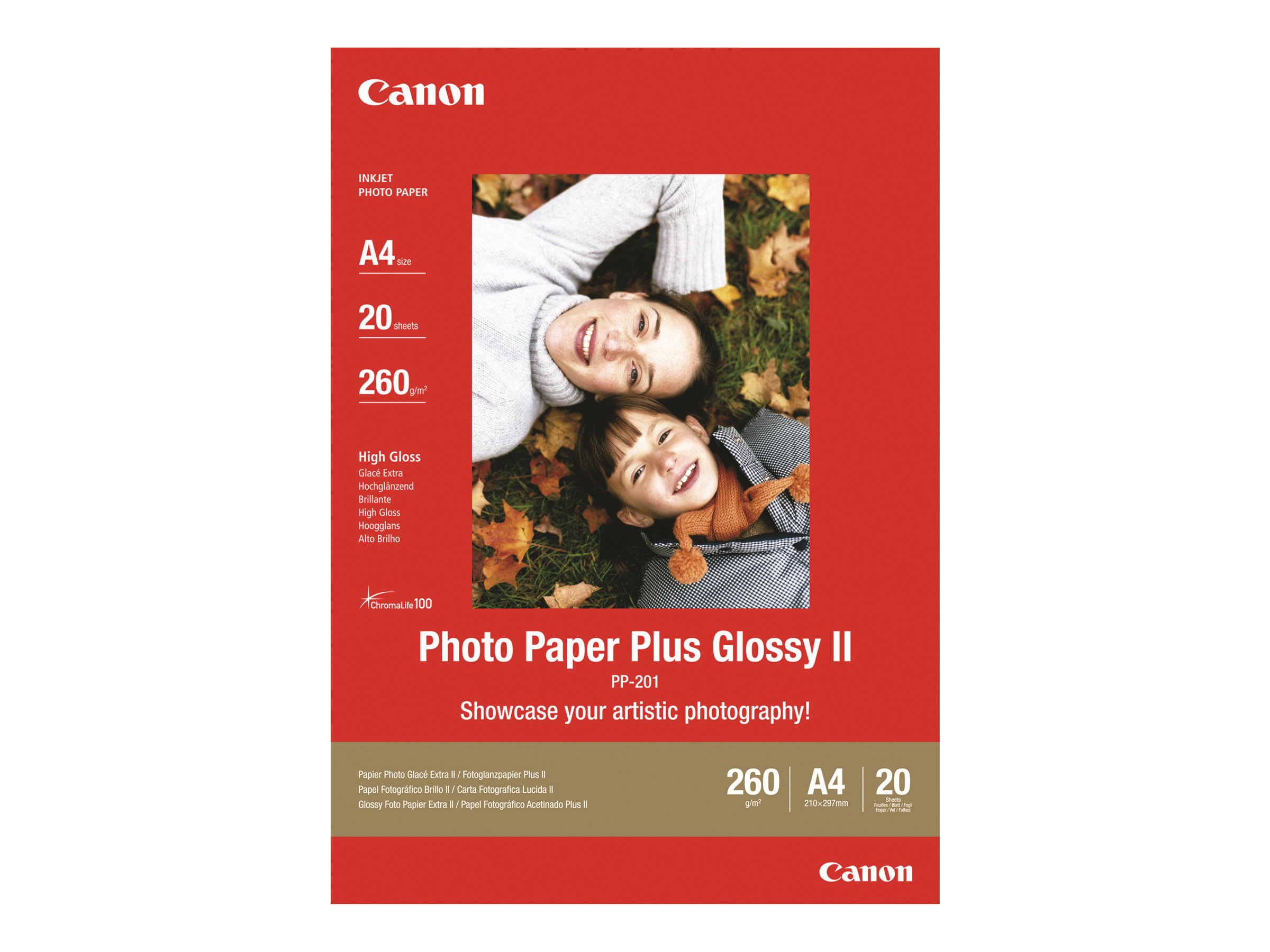Canon Photo Paper Plus Glossy II PP-201 - Hochglnzend - 270 Mikron - 100 x 150 mm - 260 g/m - 5 Blatt Fotopapier