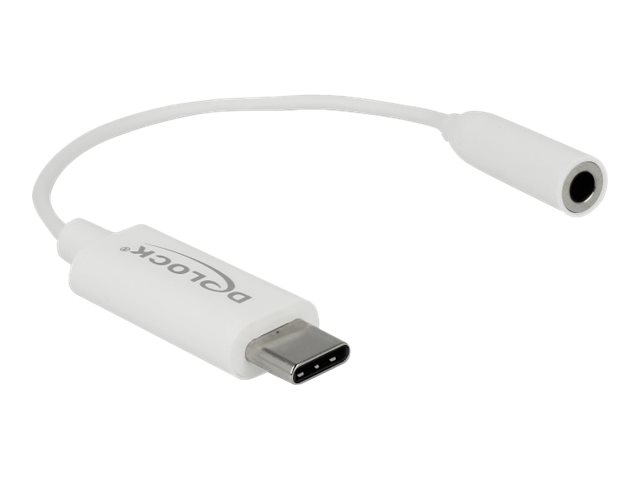 Delock - Audio-Adapter - 24 pin USB-C (M) zu mini-phone stereo 3.5 mm (W) - USB 2.0 - 14 cm - weiss