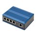 DIGITUS Industrial - Switch - unmanaged - 4 x 10/100/1000Base-TX (PoE+) + 1 x 10/100/1000Base-TX (uplink) - Desktop, an DIN-Schi