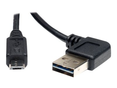 Eaton Tripp Lite Series Universal Reversible USB 2.0 Cable (Reversible Right / Left-Angle A to Micro-B M/M), 3 ft. (0.91 m) - US