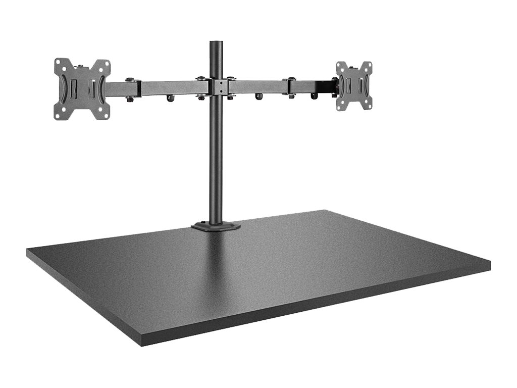Lindy Dual Display Bracket w/ Pole & Desk Clamp - Befestigungskit - für 2 Monitore (einstellbarer Arm) - Stahl - Schwarz - Bilds