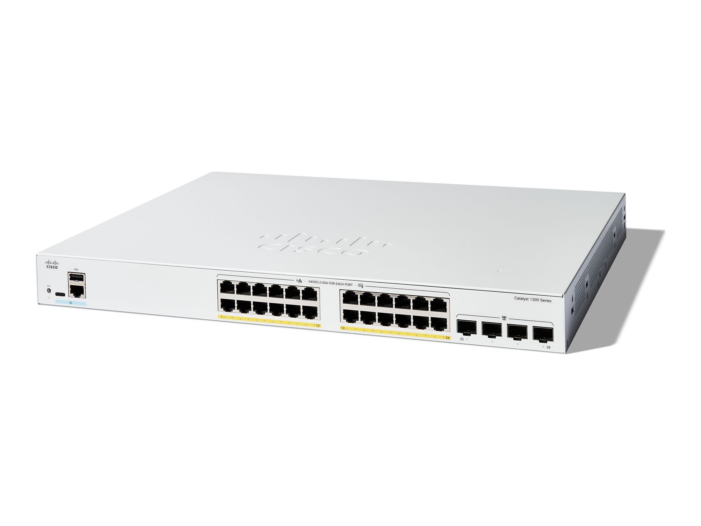 Cisco Catalyst 1300-24FP-4G - Switch - L3 - managed - 24 x 10/100/1000 (PoE+) + 4 x Gigabit SFP - an Rack montierbar