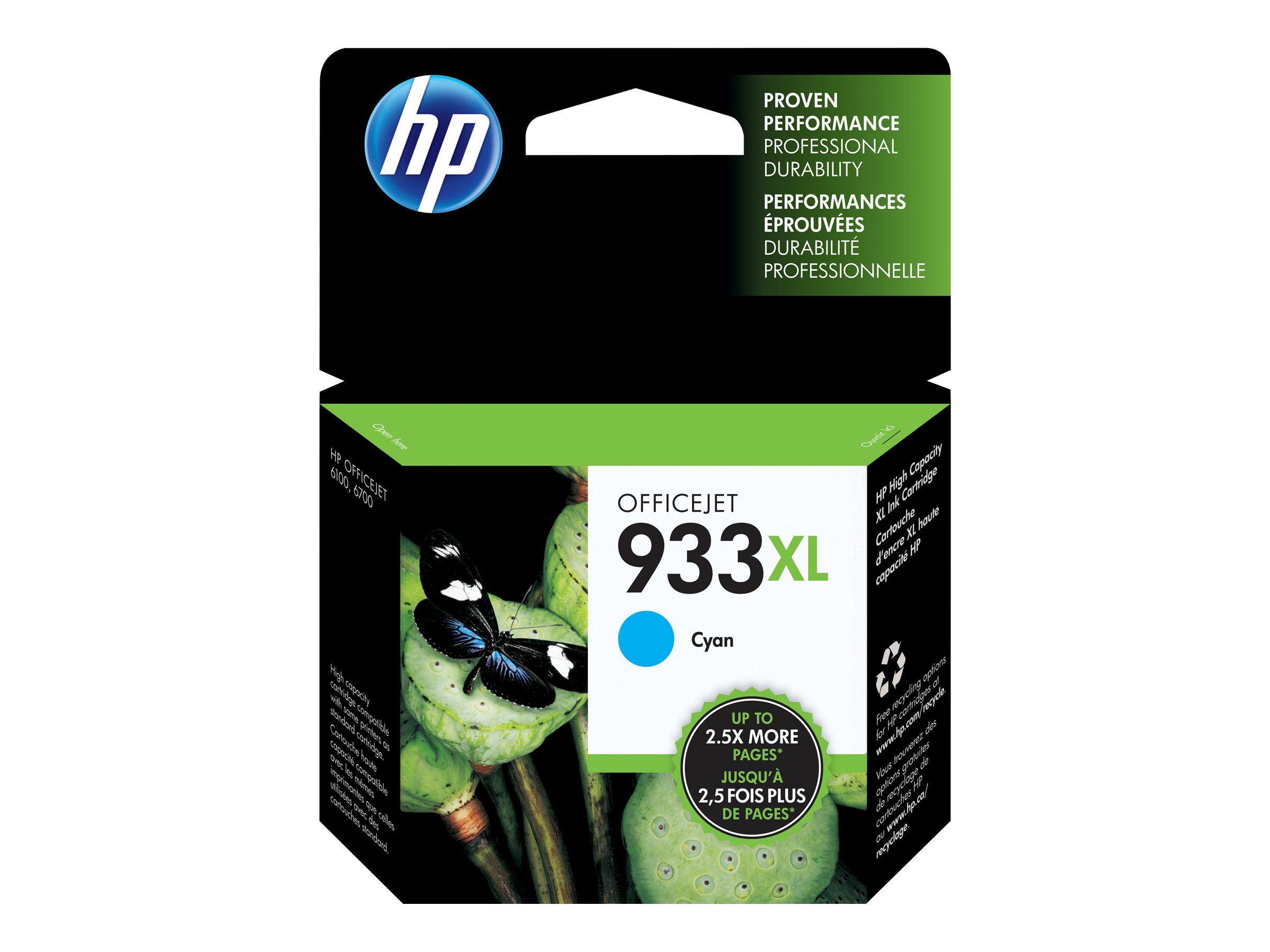 HP 933XL - Hohe Ergiebigkeit - Cyan - Original - Tintenpatrone - fr Officejet 6100, 6600 H711a, 6700, 7110, 7510, 7610, 7612