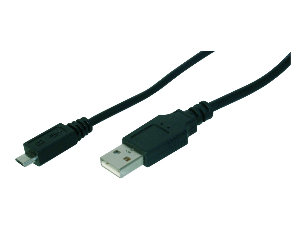 ASSMANN - USB-Kabel - Micro-USB Typ B (M) zu USB (M) - 1 m - geformt - Schwarz