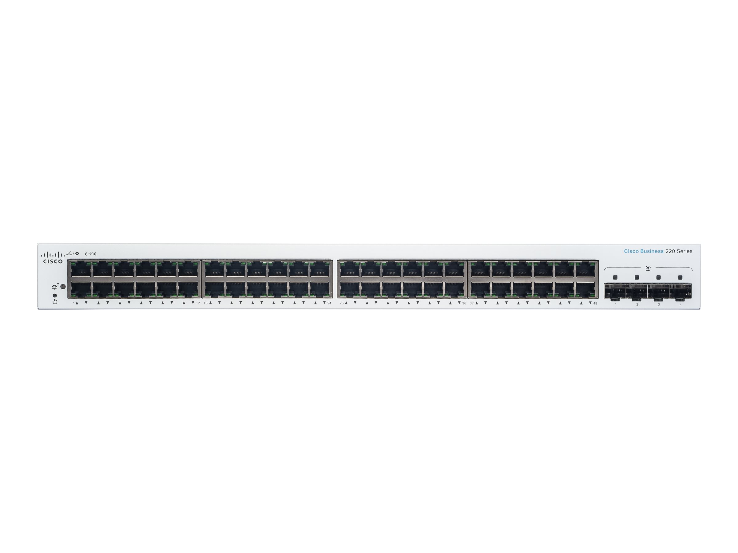 Cisco Business 220 Series CBS220-48T-4G - Switch - Smart - 48 x 10/100/1000 + 4 x Gigabit SFP (Uplink) - an Rack montierbar