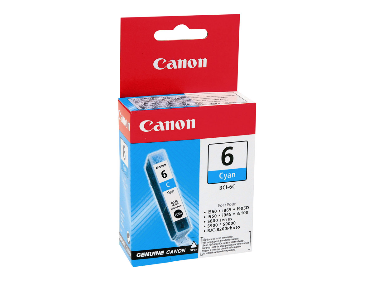 Canon BCI-6C - Cyan - Original - Tintenbehlter - fr i96X, 990, 99XX; PIXMA IP3000, IP4000, iP5000, iP6000, iP8500, MP750, MP76