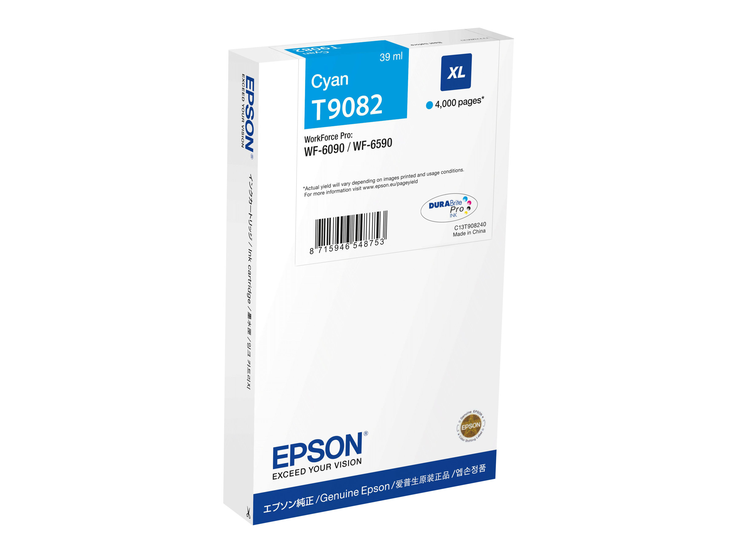 Epson T9082 - 39 ml - Grsse XL - Cyan - Original - Tintenpatrone