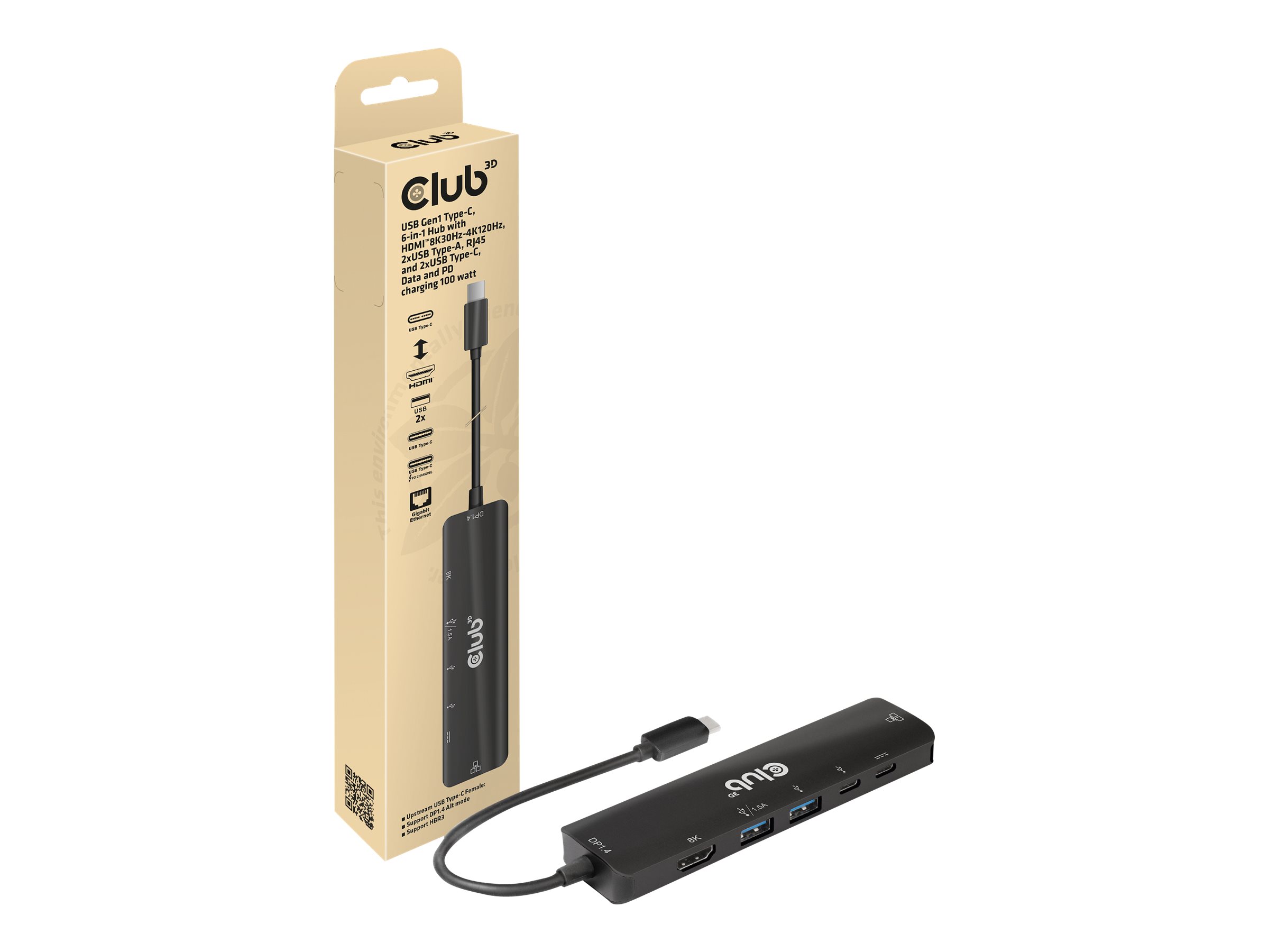Club 3D - Dockingstation - USB-C 3.1 Gen 1 - HDMI - 1GbE
