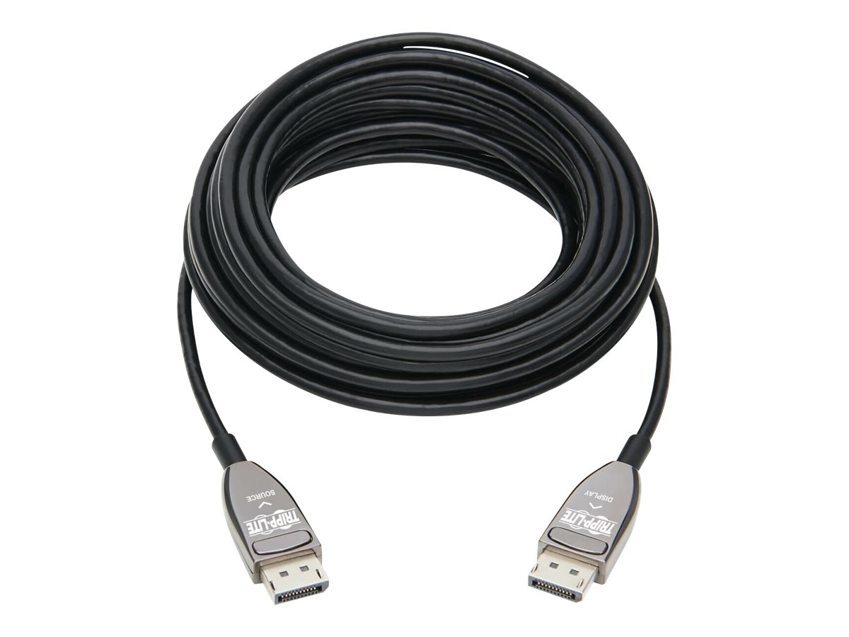 Tripp Lite DisplayPort Active Optical Cable (AOC) - UHD 8K 60 Hz, HDR, CL3 Rated, Black, 15 m (49 ft.) - DisplayPort-Kabel - Dis