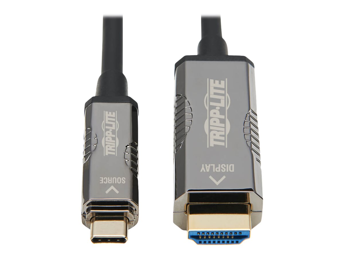 Tripp Lite High-Speed USB-C to HDMI Fiber Active Optical Cable (AOC) - UHD 4K 60 Hz, HDR, CL3 Rated, Black, 20 m - Adapterkabel 
