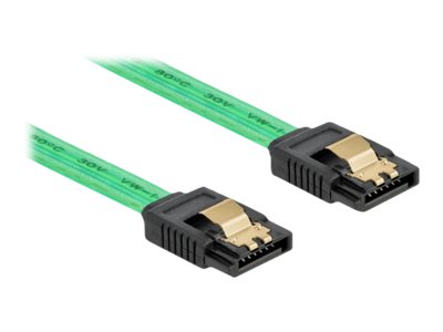Delock SATA 6 Gb/s Cable UV glow effect - SATA-Kabel - Serial ATA 150/300/600 - SATA zu SATA - 30 cm - grn