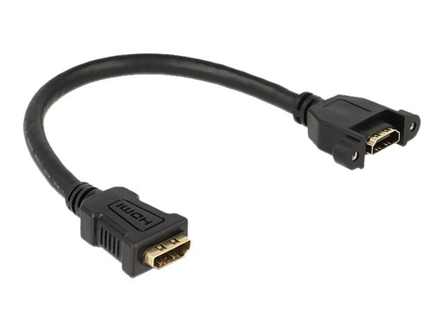 Delock HDMI A Buchse > HDMI A Buchse - HDMI-Kabel - HDMI weiblich zu HDMI weiblich - 25 cm - Schwarz