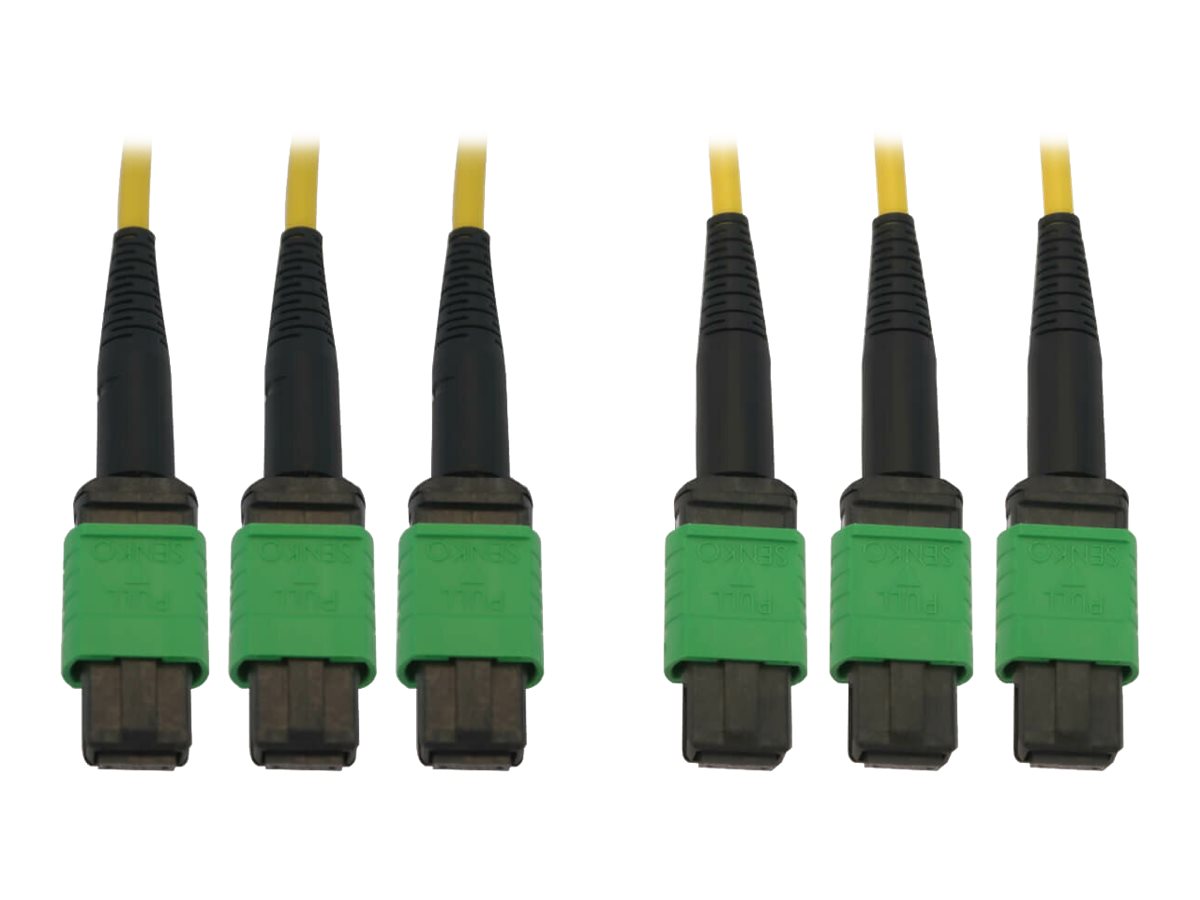 Eaton Tripp Lite Series 40/100G Singlemode 9/125 OS2 Fiber Optic Cable (3x8F MTP/MPO-APC F/F), LSZH, Yellow, 30 m (98 ft.) - Net