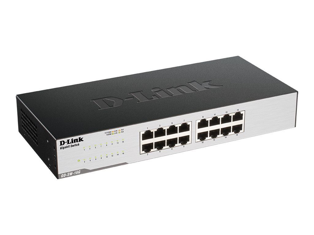 D-Link GO-SW-16G - Switch - unmanaged - 16 x 10/100/1000 - Desktop