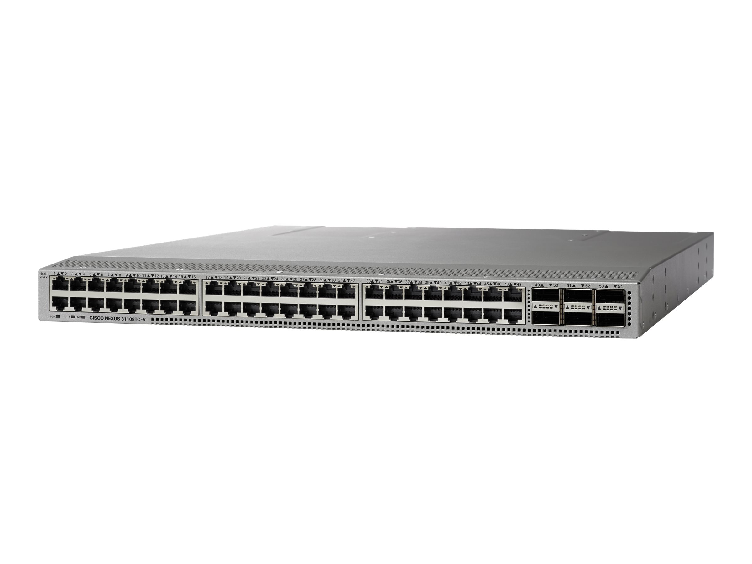 Cisco Nexus 31108TC-V - Switch - L3 - managed - 48 x 10 Gigabit Ethernet + 6 x QSFP+ - Luftstrom von vorne nach hinten