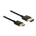 Delock Slim Premium - HDMI-Kabel mit Ethernet - 19 pin micro HDMI Type D mnnlich zu HDMI mnnlich - 1 m - Dreifachisolierung - 