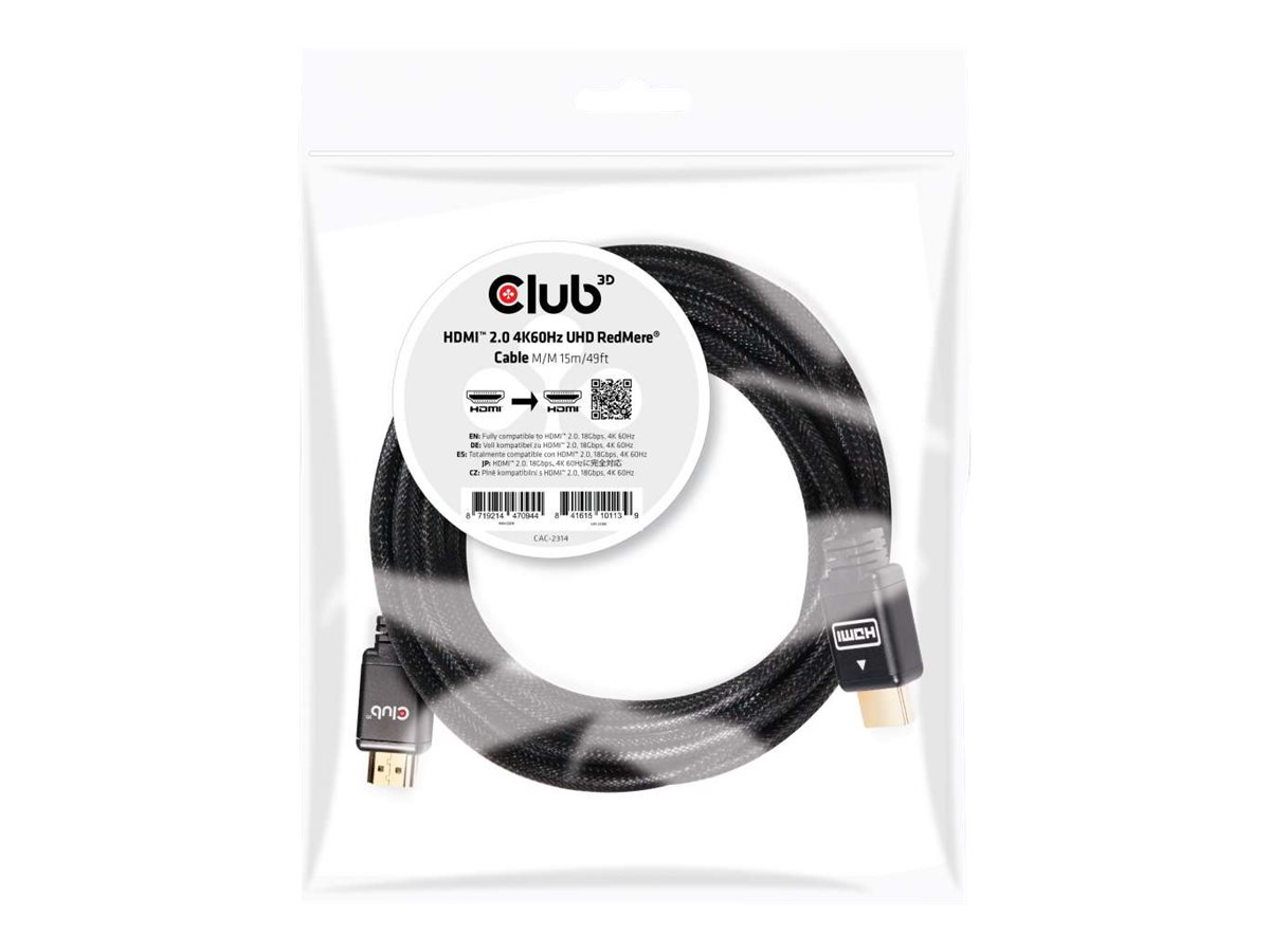 Club 3D CAC-2314 - HDMI-Kabel mit Ethernet - HDMI mnnlich zu HDMI mnnlich - 15 m - 4K Untersttzung