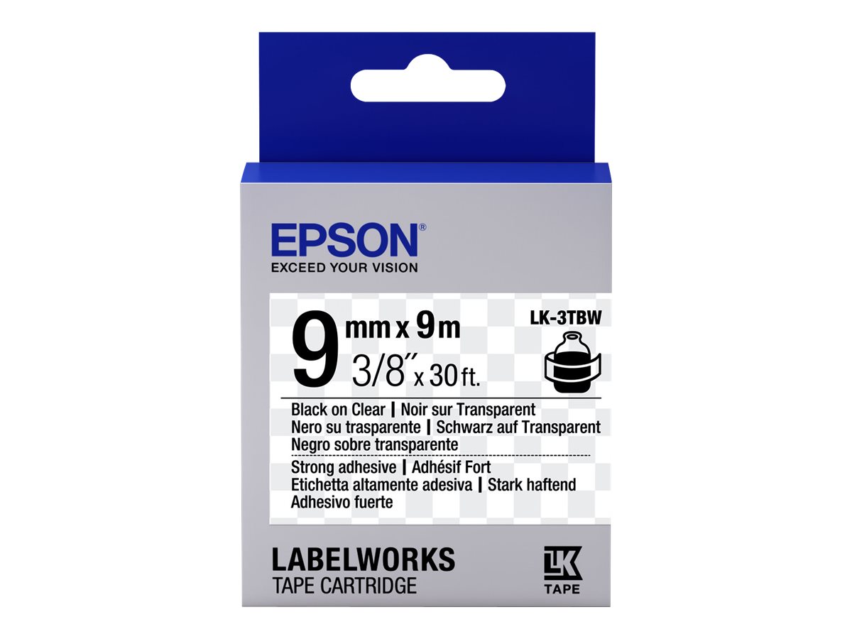 Epson LabelWorks LK-3TBW - Schwarz auf durchsichtig - Rolle (0,9 cm x 9 m) 1 Kassette(n) Etikettenband - fr LabelWorks LW-1000,