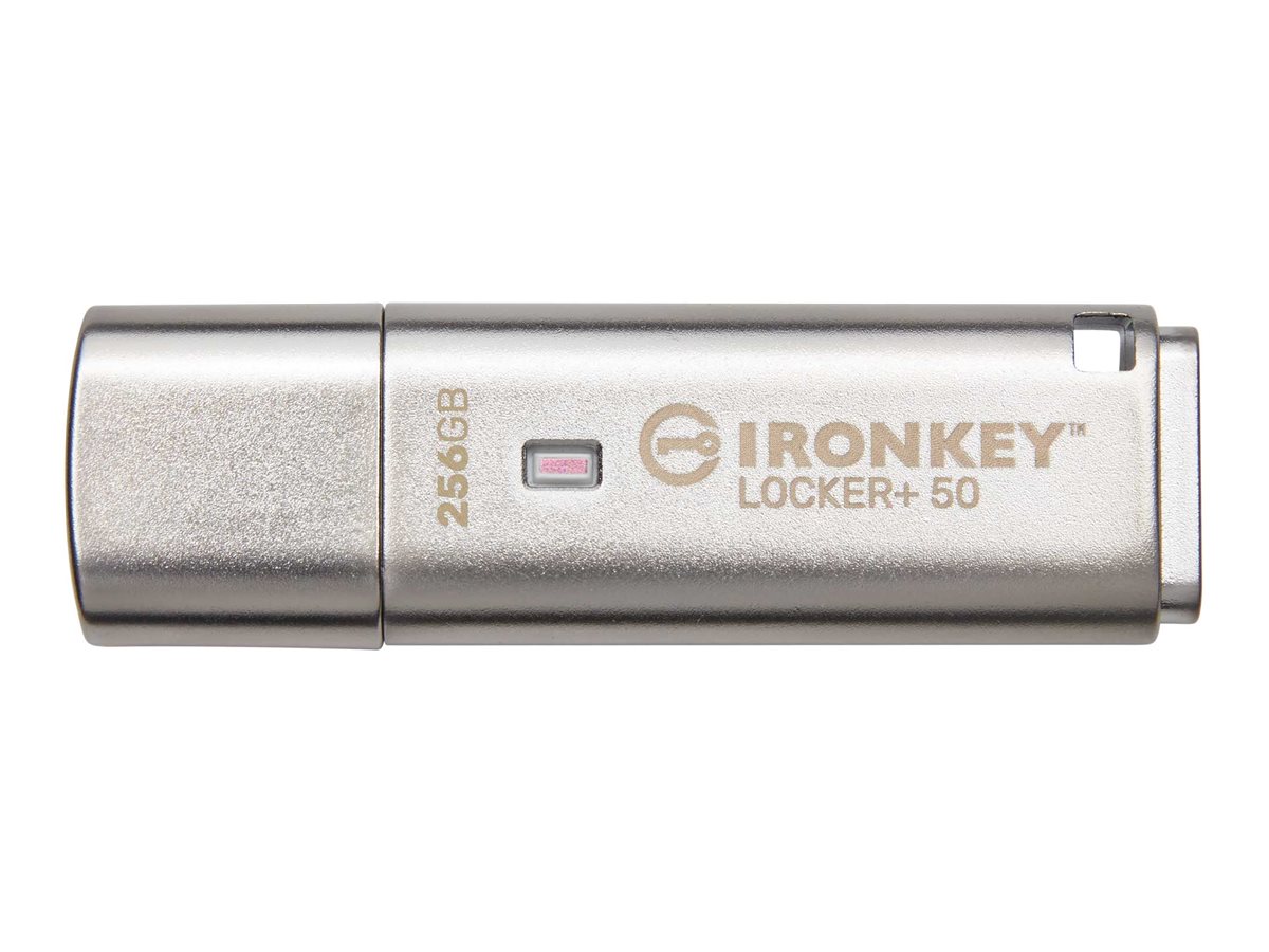 Kingston IronKey Locker+ 50 - USB-Flash-Laufwerk - verschlsselt - 256 GB - USB 3.2 Gen 1 - TAA-konform