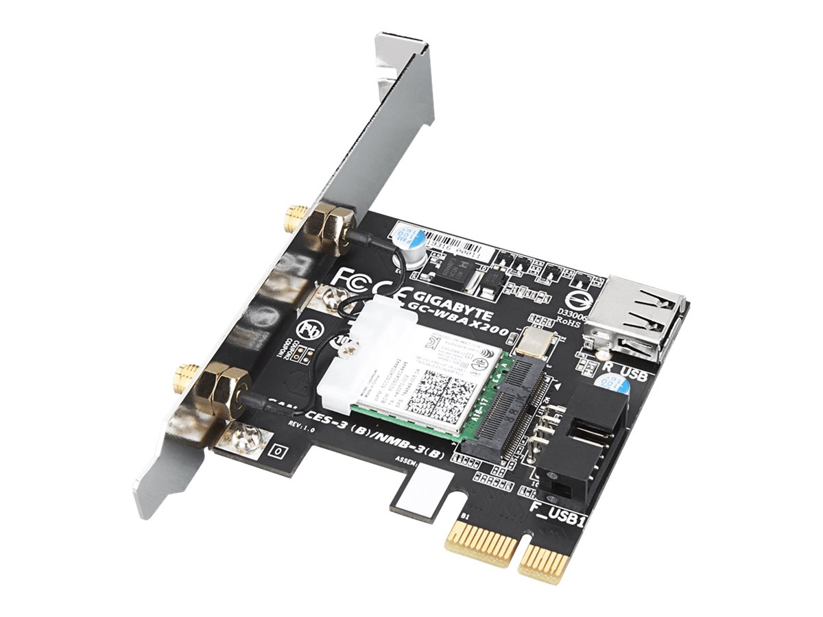 Gigabyte GC-WBAX200 - Netzwerkadapter - PCIe - 802.11a, 802.11b/g/n, Wi-Fi 5, Bluetooth 5.0, 802.11ax