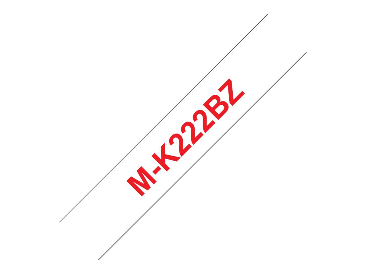 Brother M-K222BZ - Kunststoff - Rot auf Weiss - Rolle (0,9 cm x 8 m) 1 Kassette(n) Band - fr P-Touch PT-55, PT-55P, PT-90