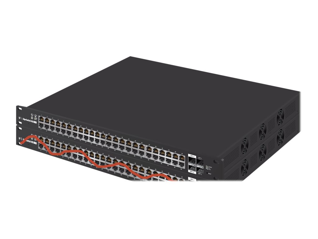 Ubiquiti EdgeSwitch 48 - Switch - managed - 48 x 10/100/1000 (PoE+) + 2 x Gigabit SFP / 10 Gigabit SFP+ + 2 x SFP - an Rack mont