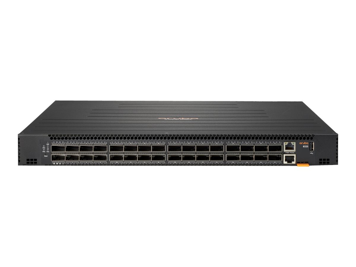 HPE Aruba 8325-32C - Switch - L3 - managed - 32 x 100 Gigabit QSFP28 / 40 Gigabit QSFP+ - Luftstrom von hinten nach vorne