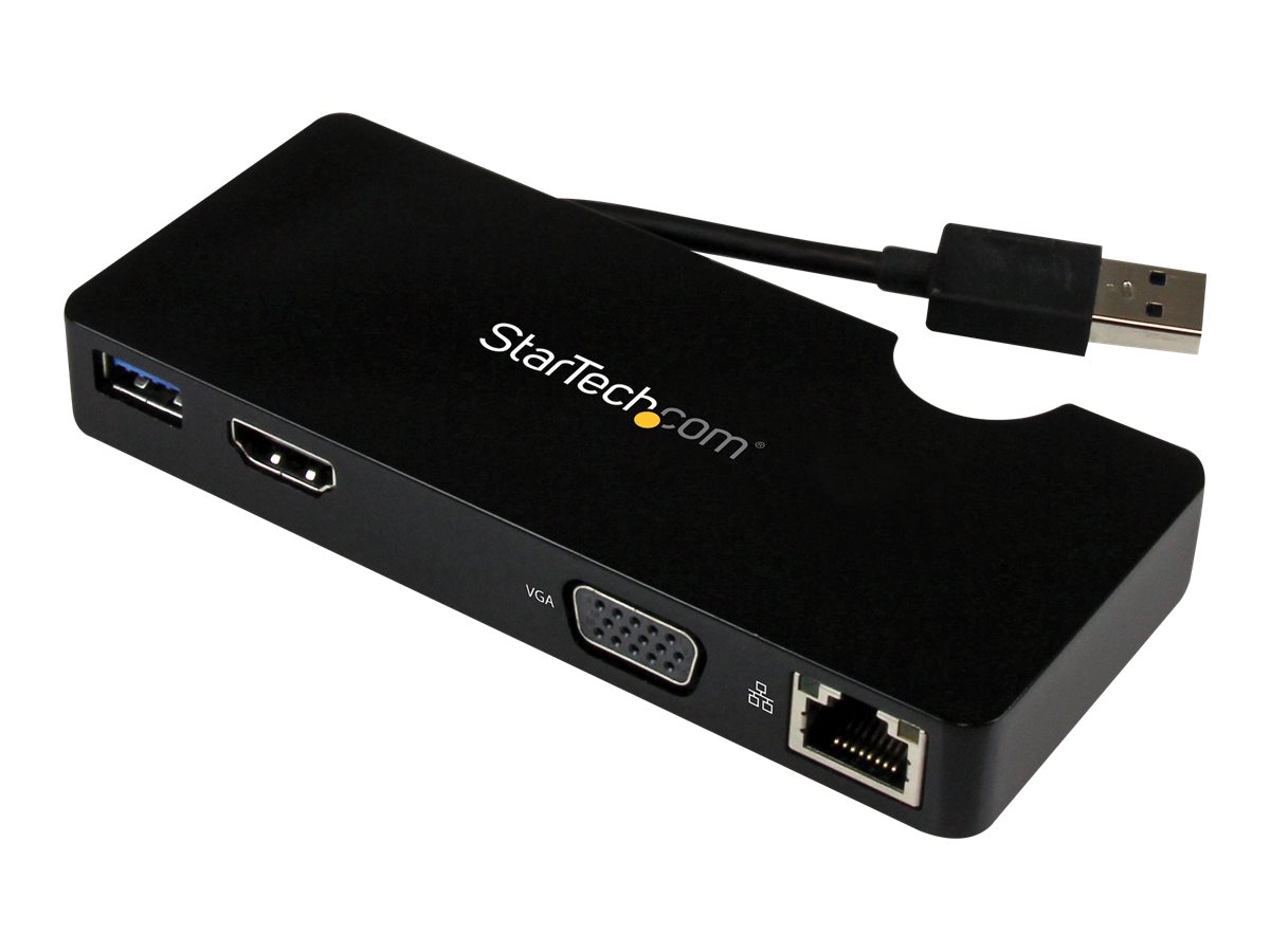 StarTech.com USB 3.0 Universal Laptop Mini Dockingstation mit HDMI oder VGA, Gigabit Ethernet, USB 3.0 - Dockingstation - USB - 