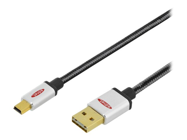 Ednet - USB-Kabel - USB (M) umkehrbar zu Mini-USB, Typ B (M) - USB 2.0 - 1.8 m - geformt
