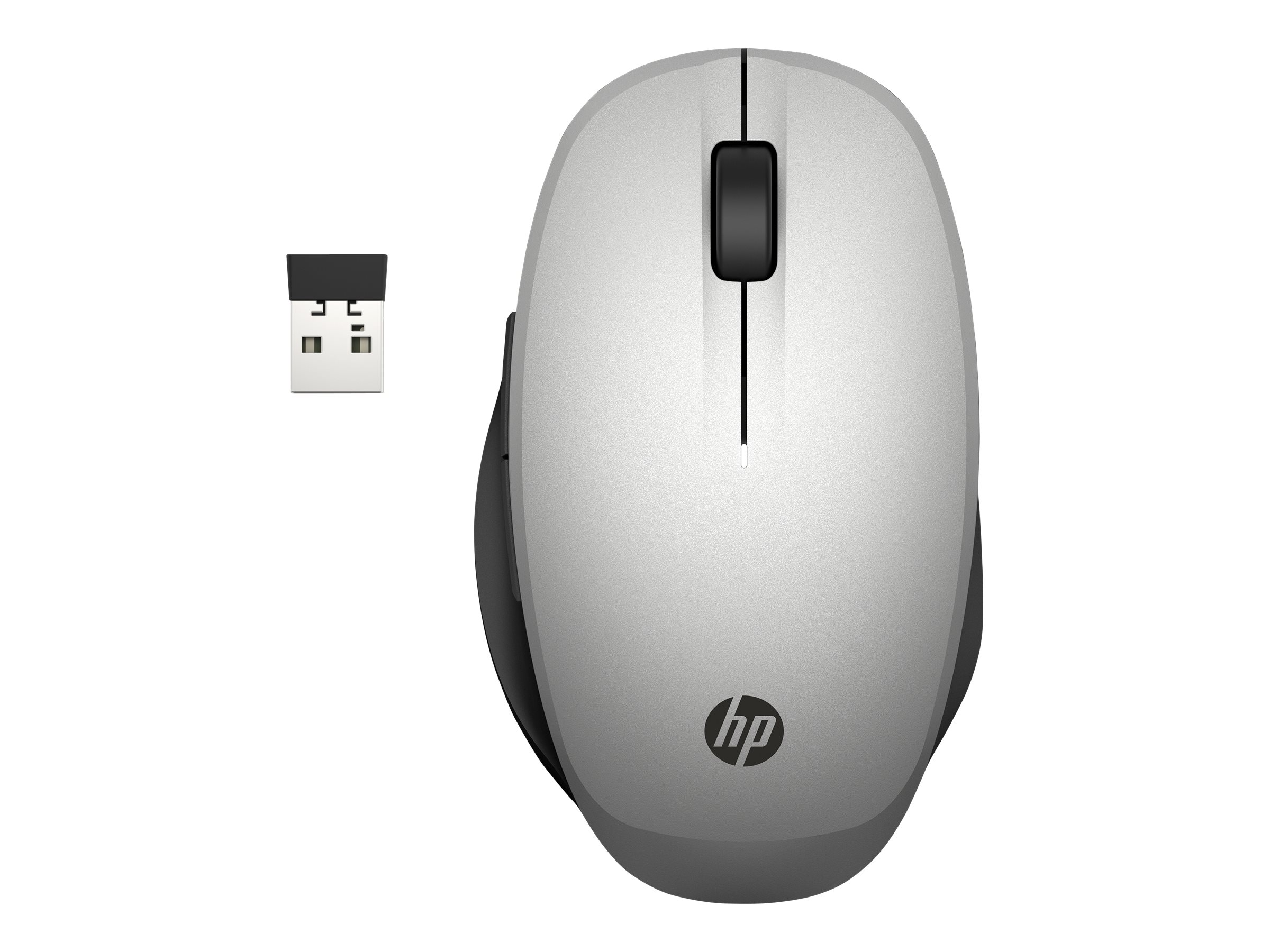 HP Dual Mode - Maus - optisch - kabellos - Bluetooth, 2.4 GHz - kabelloser Empfnger (USB)