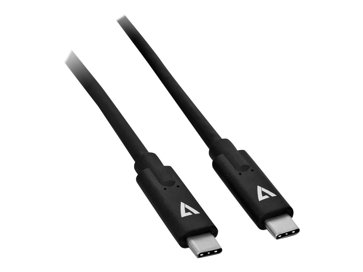 V7 - USB-Kabel - 24 pin USB-C (M) umkehrbar zu 24 pin USB-C (M) umkehrbar - 2 m - Schwarz