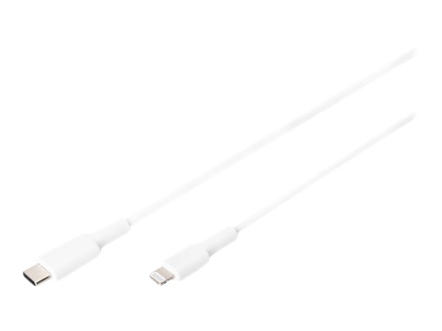DIGITUS - Lightning-Kabel - 24 pin USB-C mnnlich zu Lightning mnnlich - 1 m - Doppelisolierung - weiss