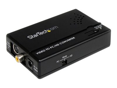 StarTech.com Composite und S-Video auf VGA Video Konverter mit Scaler - VGA zu RCA (YPbPr) Adapter - 1600x1200 - Videokonverter 