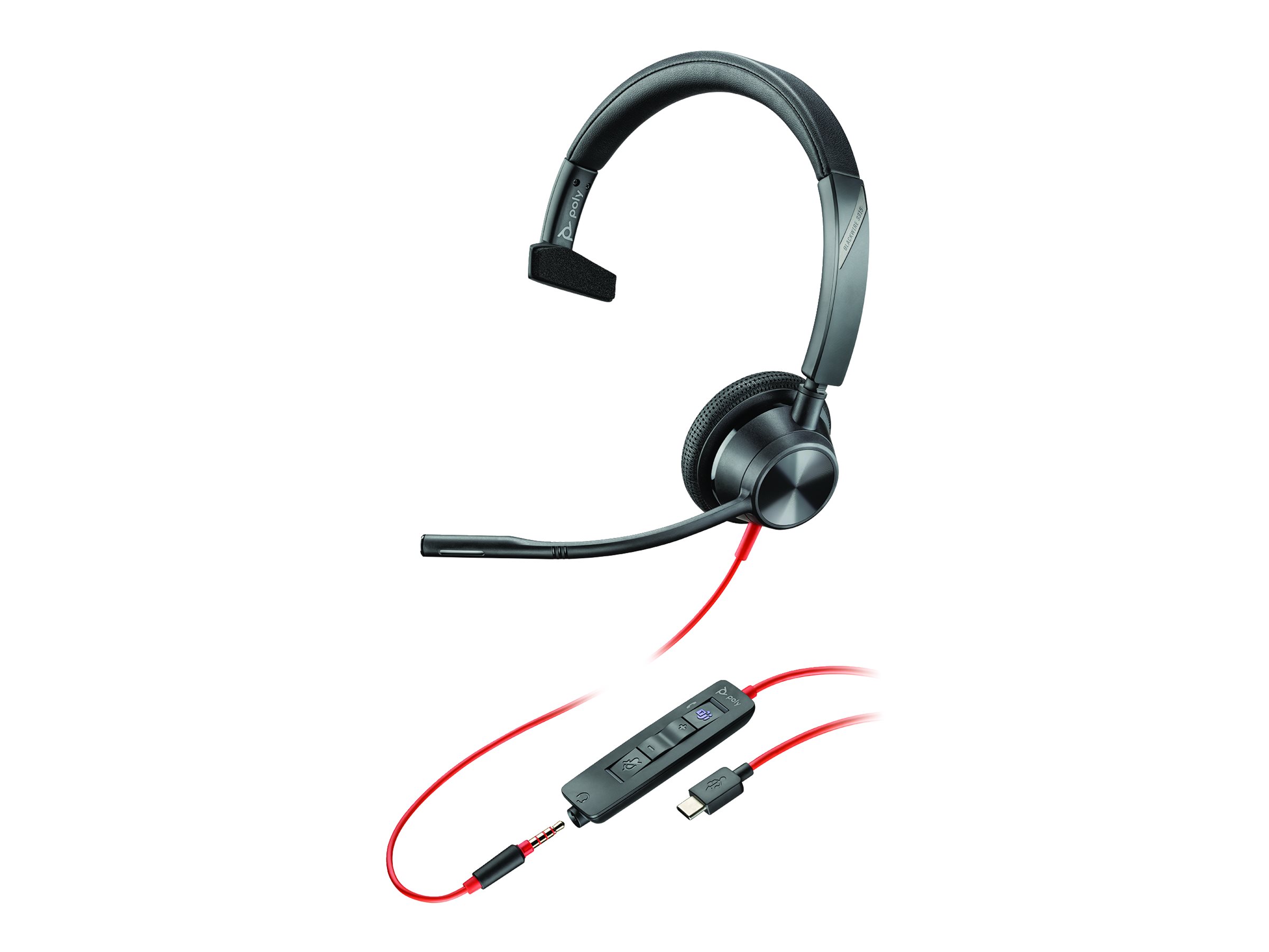 Poly Blackwire 3315 - Blackwire 3300 series - Headset - On-Ear - kabelgebunden - aktive Rauschunterdrckung