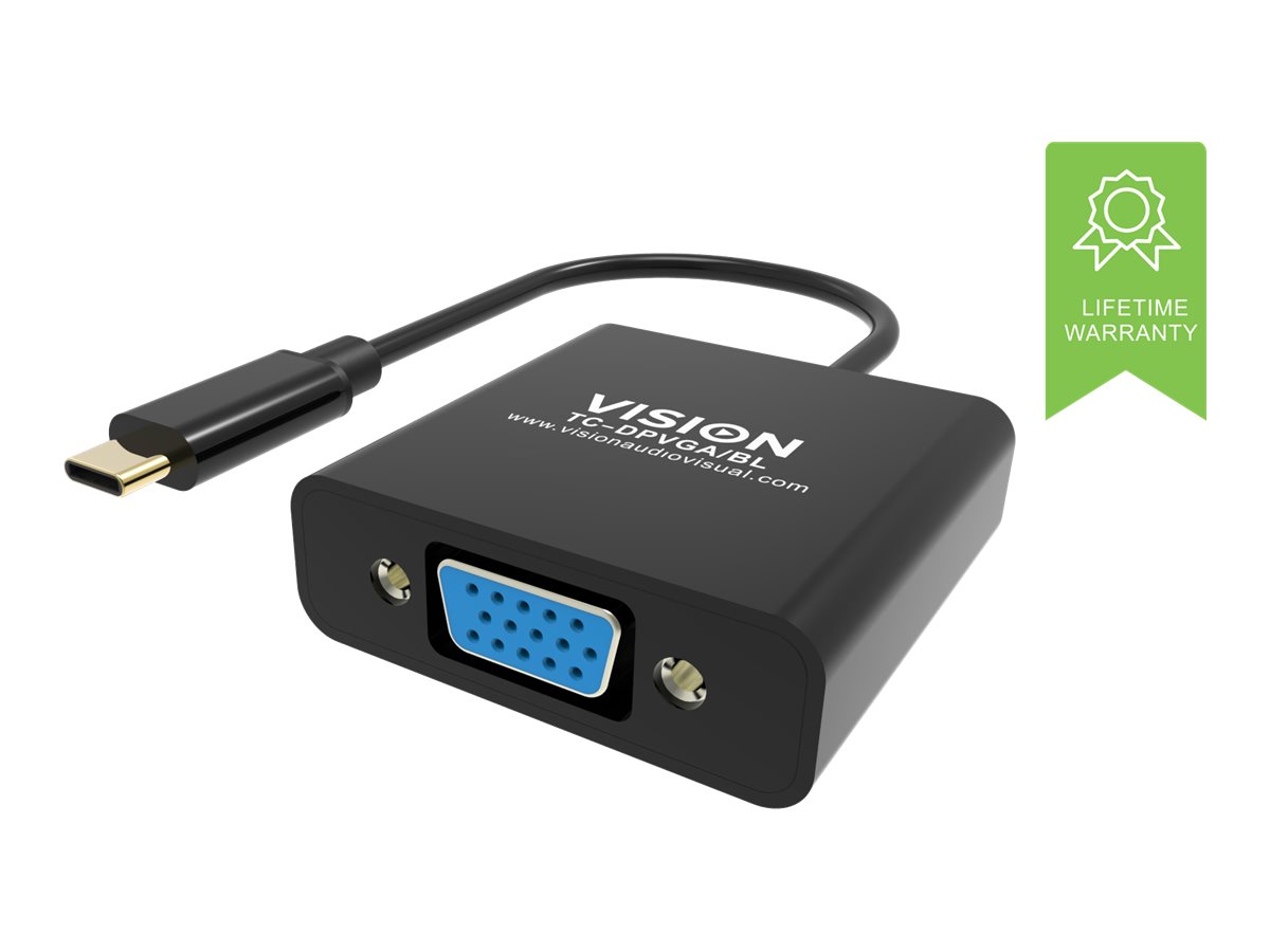 VISION - Videoadapter - 24 pin USB-C mnnlich zu HD-15 (VGA) weiblich - Schwarz - 1080p-Untersttzung