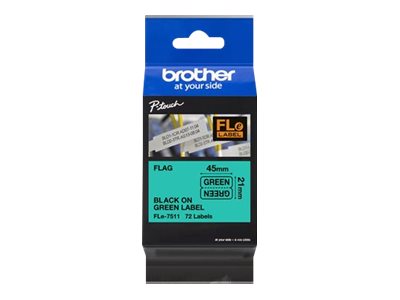 Brother - Polyester - Schwarz auf Grn - 21 x 45 mm 72 Etikett(en) (1 Rolle(n) x 72) gestanzte Etiketten - fr P-Touch PT-D800W,