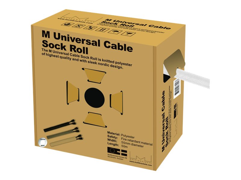 Multibrackets M Universal Cable Sock Roll 55 mm x 50 m - Kabel-Organizer - weiss