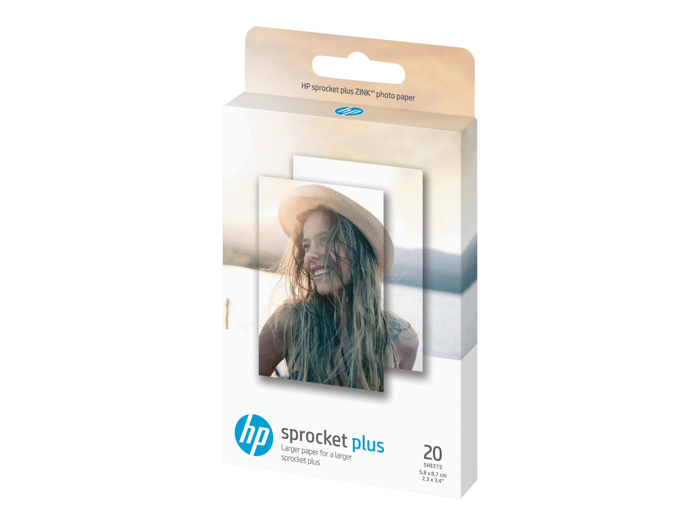HP ZINK Sticky-Backed - Glnzend - selbstklebend - 58 x 87 mm - 258 g/m - 20 Blatt Fotopapier