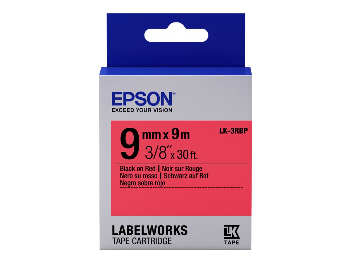 Epson LabelWorks LK-3RBP - Schwarz auf rot - Rolle (0,9 cm x 9 m) 1 Kassette(n) Etikettenband - fr LabelWorks LW-1000, 300, 400